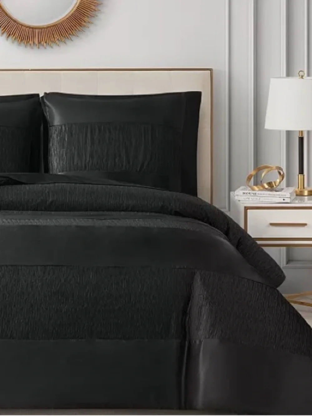 New Juicy Couture Black Full Queen Duvet Two Sham Set 90 x 90